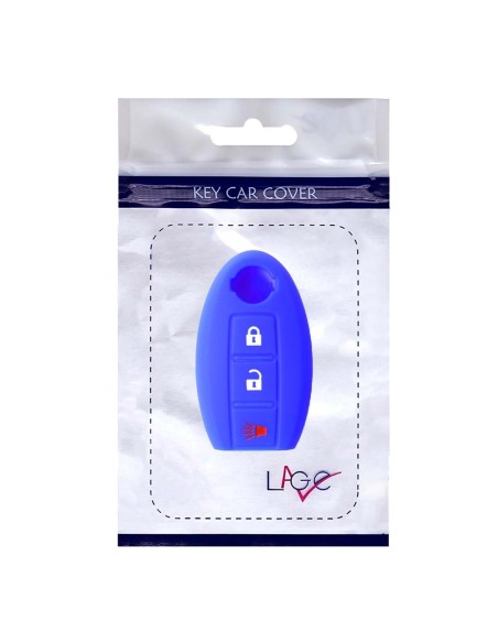 Guscio in Silicone Cover Chiave per Telecomando Nissan Qashqai Micra Juke Murano X-Trail Almera Vari Modelli Portachiave Blu