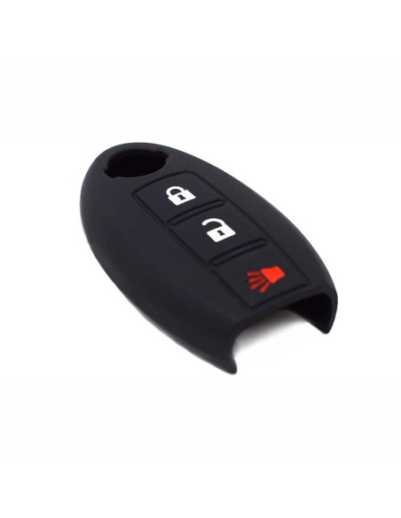 Guscio in Silicone Cover Chiave per Telecomando Nissan Qashqai Micra Juke Murano X-Trail Almera Vari Modelli Portachiave Nero
