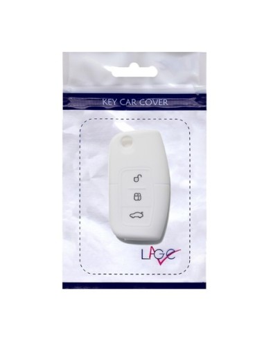 Guscio Silicone Cover Chiave per Telecomando Ford Portachiavi Bianco 3 Tasti Focus Mondeo Fusion Fiesta Ka Kuga S-Max C-Max Galaxy