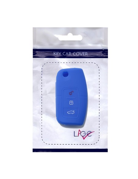 Guscio Silicone Cover Chiave per Telecomando Ford Portachiavi Blu 3 Tasti Focus Mondeo Fusion Fiesta Ka Kuga S-Max C-Max Galaxy