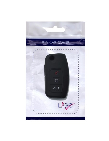 Guscio Silicone Cover Chiave per Telecomando Ford Portachiavi Nero 3 Tasti Focus Mondeo Fusion Fiesta Ka Kuga S-Max C-Max Galaxy