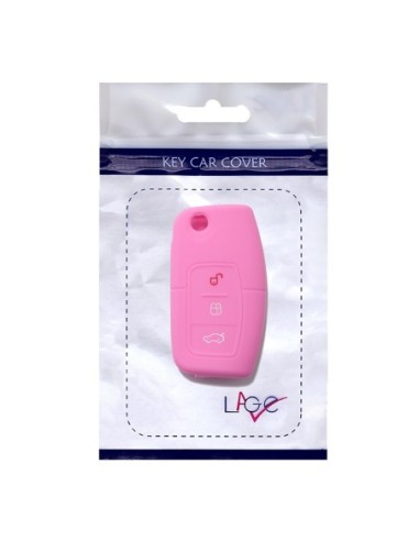 Guscio Silicone Cover Chiave per Telecomando Ford Portachiavi Rosa 3 Tasti Focus Mondeo Fusion Fiesta Ka Kuga S-Max C-Max Galaxy