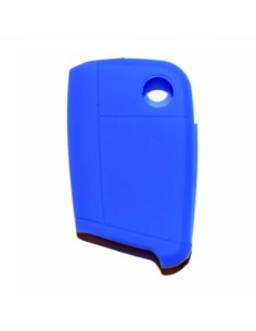 Guscio in Silicone Cover Chiave per Telecomando Volkswagen Golf (Serie 7) Seat Leon 7 Ibiza 7 Skoda Octavia A7 Portachiave Blu 2