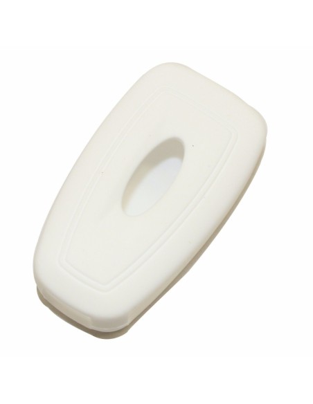 Guscio in Silicone Cover Chiave Telecomando Ford Fiesta Focus 2 Kuga Ka C-Max Mondeo Transit Tourneo Portachiave Bianco