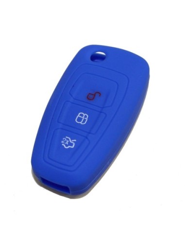 Guscio in Silicone Cover Chiave Telecomando Ford Fiesta Focus 2 Kuga Ka C-Max Mondeo Transit Tourneo Portachiave Blu
