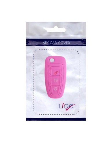 Guscio in Silicone Cover Chiave Telecomando Ford Fiesta Focus 2 Kuga Ka C-Max Mondeo Transit Tourneo Portachiave Rosa