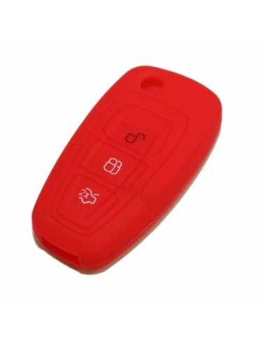 Guscio in Silicone Cover Chiave Telecomando Ford Fiesta Focus 2 Kuga Ka C-Max Mondeo Transit Tourneo Portachiave Rosso
