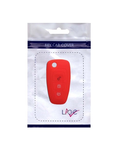 Guscio in Silicone Cover Chiave Telecomando Ford Fiesta Focus 2 Kuga Ka C-Max Mondeo Transit Tourneo Portachiave Rosso