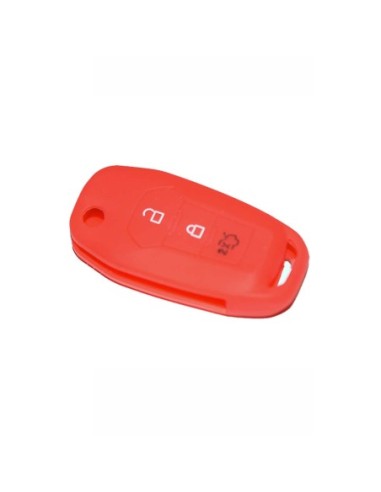 Guscio Silicone Cover Chiave a Scatto Telecomando Ford Portachiave Rosso Tasti 3 Fiesta Focus Galaxy Fusion Mondeo B-Max C-Max S-Max Kuga Ecosport