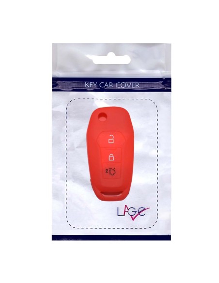 Guscio Silicone Cover Chiave a Scatto Telecomando Ford Portachiave Rosso Tasti 3 Fiesta Focus Galaxy Fusion Mondeo B-Max C-Max S-Max Kuga Ecosport