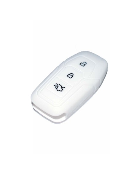 Guscio Silicone Cover Chiave Telecomando Ford Portachiave Bianco Tasti 3 Kuga Mondeo Focus Ka B-Max Edge Fiesta Galaxy Mustang S-Max