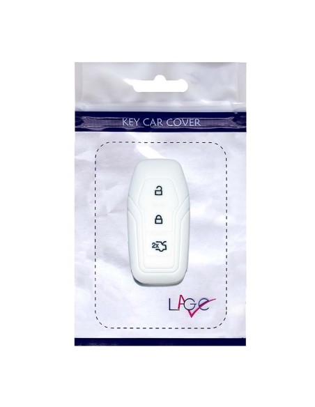 Guscio Silicone Cover Chiave Telecomando Ford Portachiave Bianco Tasti 3 Kuga Mondeo Focus Ka B-Max Edge Fiesta Galaxy Mustang S-Max