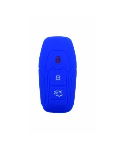 Guscio Silicone Cover Chiave Telecomando Ford Portachiave Blu Tasti 3 Kuga Mondeo Focus Ka B-Max Edge Fiesta Galaxy Mustang S-Max
