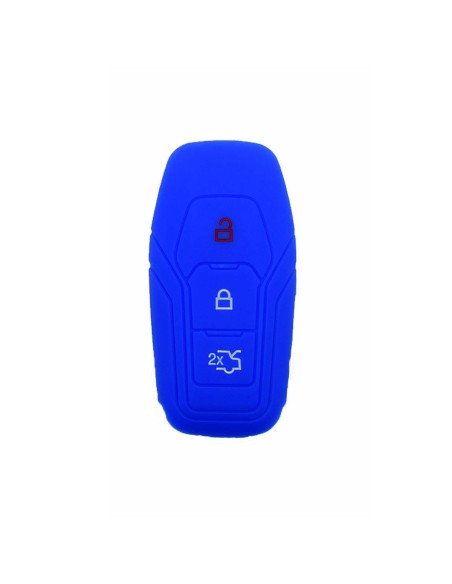 Guscio Silicone Cover Chiave Telecomando Ford Portachiave Blu Tasti 3 Kuga Mondeo Focus Ka B-Max Edge Fiesta Galaxy Mustang S-Max