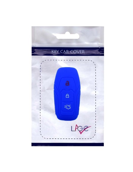 Guscio Silicone Cover Chiave Telecomando Ford Portachiave Blu Tasti 3 Kuga Mondeo Focus Ka B-Max Edge Fiesta Galaxy Mustang S-Max