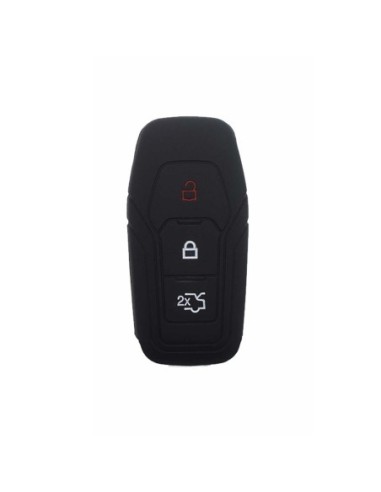 Guscio Silicone Cover Chiave Telecomando Ford Portachiave Nero Tasti 3 Kuga Mondeo Focus Ka B-Max Edge Fiesta Galaxy Mustang S-Max