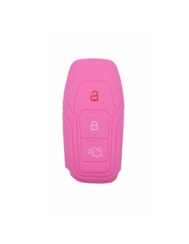 Guscio Silicone Cover Chiave Telecomando Ford Portachiave Rosa Tasti 3 Kuga Mondeo Focus Ka B-Max Edge Fiesta Galaxy Mustang S-Max