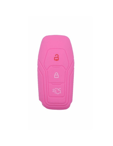 Guscio Silicone Cover Chiave Telecomando Ford Portachiave Rosa Tasti 3 Kuga Mondeo Focus Ka B-Max Edge Fiesta Galaxy Mustang S-Max