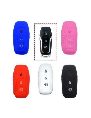 Guscio Silicone Cover Chiave Telecomando Ford Portachiave Rosa Tasti 3 Kuga Mondeo Focus Ka B-Max Edge Fiesta Galaxy Mustang S-Max