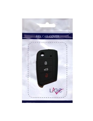 Guscio in Silicone Cover Chiave per Telecomando Volkswagen Golf (Serie 7) Seat Leon 7 Ibiza 7 Skoda Octavia A7 Portachiave Nero