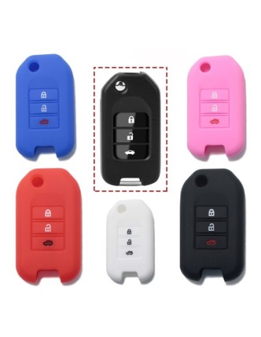 Guscio in Silicone Cover Chiave per Telecomando Honda 3 Tasti Rosa Civic City Jade Jazz Fit Accord Odyssey CR-V HR-V XR-V Spirior Elysion Vezel Crider