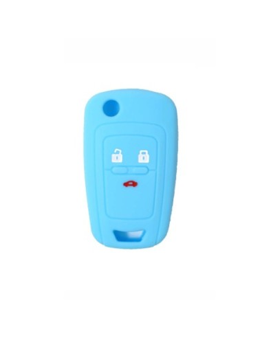 Guscio in Silicone Cover Chiave per Telecomando Chevrolet Matiz Cruze Avero Spark Captiva Portachiave Azzurro