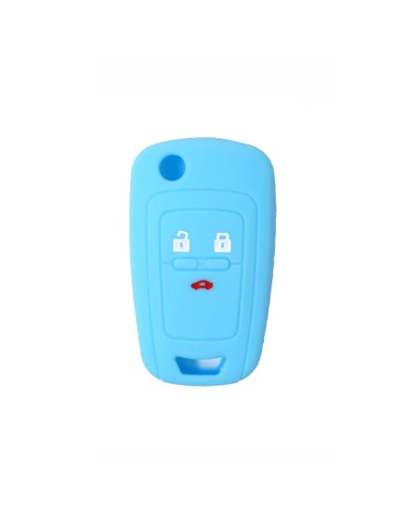Guscio in Silicone Cover Chiave per Telecomando Chevrolet Matiz Cruze Avero Spark Captiva Portachiave Azzurro