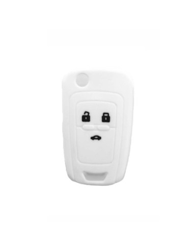 Guscio in Silicone Cover Chiave per Telecomando Chevrolet Matiz Cruze Avero Spark Captiva Portachiave Bianco