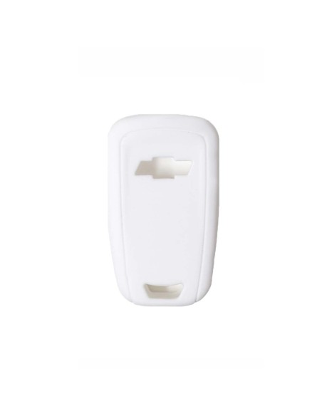 Guscio in Silicone Cover Chiave per Telecomando Chevrolet Matiz Cruze Avero Spark Captiva Portachiave Bianco