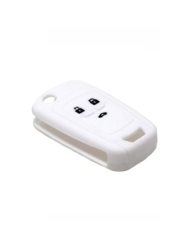 Guscio in Silicone Cover Chiave per Telecomando Chevrolet Matiz Cruze Avero Spark Captiva Portachiave Bianco