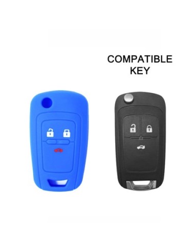 Guscio in Silicone Cover Chiave per Telecomando Chevrolet Matiz Cruze Avero Spark Captiva Portachiave Blu