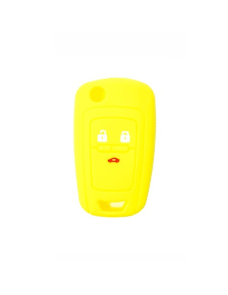 Guscio in Silicone Cover Chiave per Telecomando Chevrolet Matiz Cruze Avero Spark Captiva Portachiave Giallo