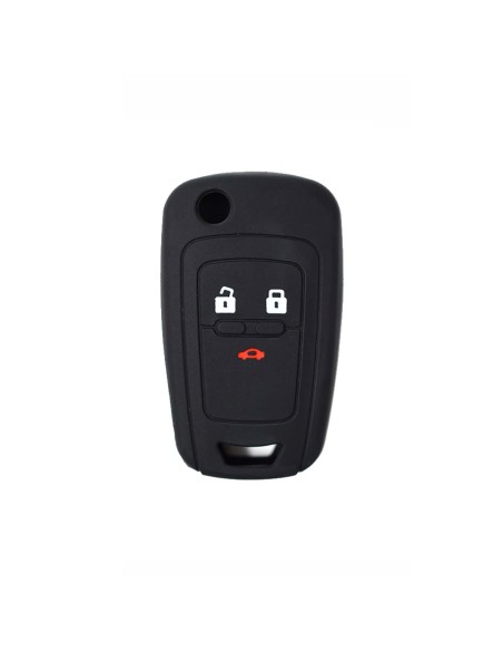 Guscio in Silicone Cover Chiave per Telecomando Chevrolet Matiz Cruze Aveo Spark Captiva Portachiave Nero