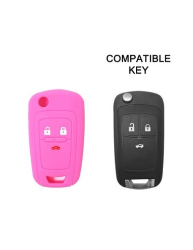 Guscio in Silicone Cover Chiave per Telecomando Chevrolet Matiz Cruze Aveo Spark Captiva Portachiave Rosa