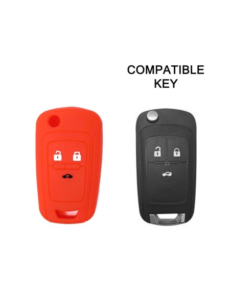 Guscio in Silicone Cover Chiave per Telecomando Chevrolet Matiz Cruze Avero Spark Captiva Portachiave Rosso