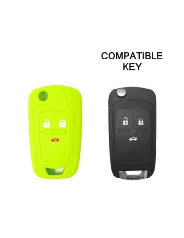 Guscio in Silicone Cover Chiave per Telecomando Chevrolet Matiz Cruze Aveo Spark Captiva Portachiave Verde