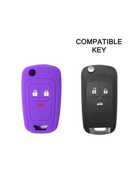 Guscio in Silicone Cover Chiave per Telecomando Chevrolet Matiz Cruze Avero Spark Captiva Portachiave Viola