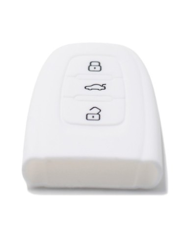 Guscio Silicone Cover Chiave per Telecomando Audi Portachiavi Bianco 3 Tasti A1 A3 A4 A5 A6 A7 A8 Q3 Q5 Q7 TT TTS TTRS R8 S1 S3 S4 S5 S6 S8 AF AG 8K B8 RS3 RS5 RS6