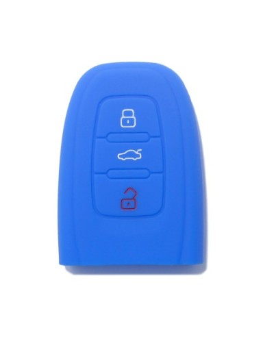 Guscio Silicone Cover Chiave per Telecomando Audi Portachiavi Blu 3 Tasti A1 A3 A4 A5 A6 A7 A8 Q3 Q5 Q7 TT TTS TTRS R8 S1 S3 S4 S5 S6 S8 AF AG 8K B8 RS3 RS5 RS6