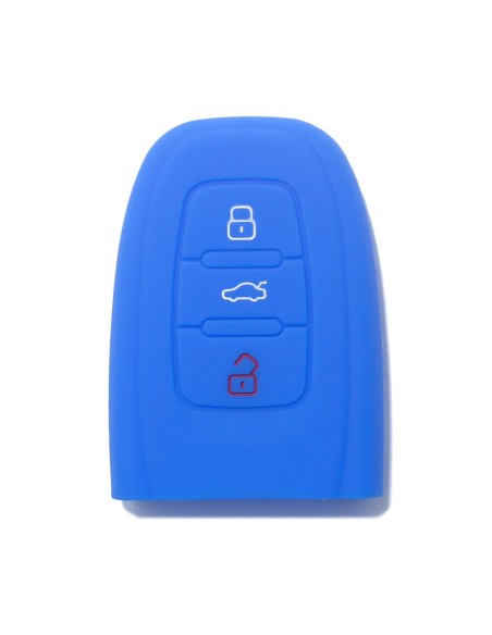 Guscio Silicone Cover Chiave per Telecomando Audi Portachiavi Blu 3 Tasti A1 A3 A4 A5 A6 A7 A8 Q3 Q5 Q7 TT TTS TTRS R8 S1 S3 S4 S5 S6 S8 AF AG 8K B8 RS3 RS5 RS6