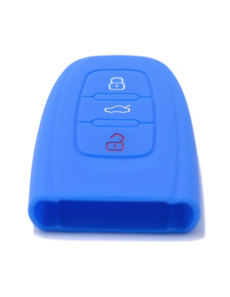 Guscio Silicone Cover Chiave per Telecomando Audi Portachiavi Blu 3 Tasti A1 A3 A4 A5 A6 A7 A8 Q3 Q5 Q7 TT TTS TTRS R8 S1 S3 S4 S5 S6 S8 AF AG 8K B8 RS3 RS5 RS6