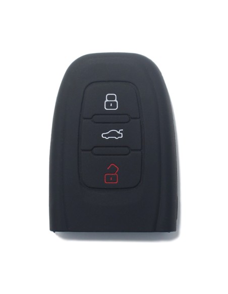 Guscio Silicone Cover Chiave per Telecomando Audi Portachiavi Nero 3 Tasti A1 A3 A4 A5 A6 A7 A8 Q3 Q5 Q7 TT TTS TTRS R8 S1 S3 S4 S5 S6 S8 AF AG 8K B8 RS3 RS5 RS6