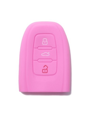 Guscio Silicone Cover Chiave per Telecomando Audi Portachiavi Rosa 3 Tasti A1 A3 A4 A5 A6 A7 A8 Q3 Q5 Q7 TT TTS TTRS R8 S1 S3 S4 S5 S6 S8 AF AG 8K B8 RS3 RS5 RS6