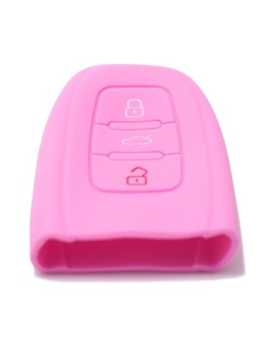 Guscio Silicone Cover Chiave per Telecomando Audi Portachiavi Rosa 3 Tasti A1 A3 A4 A5 A6 A7 A8 Q3 Q5 Q7 TT TTS TTRS R8 S1 S3 S4 S5 S6 S8 AF AG 8K B8 RS3 RS5 RS6