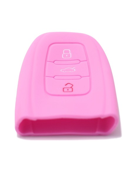 Guscio Silicone Cover Chiave per Telecomando Audi Portachiavi Rosa 3 Tasti A1 A3 A4 A5 A6 A7 A8 Q3 Q5 Q7 TT TTS TTRS R8 S1 S3 S4 S5 S6 S8 AF AG 8K B8 RS3 RS5 RS6