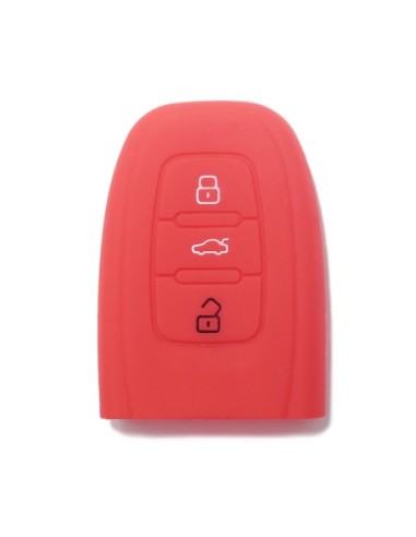 Guscio Silicone Cover Chiave per Telecomando Audi Portachiavi Rosso 3 Tasti A1 A3 A4 A5 A6 A7 A8 Q3 Q5 Q7 TT TTS TTRS R8 S1 S3 S4 S5 S6 S8 AF AG 8K B8 RS3 RS5 RS6