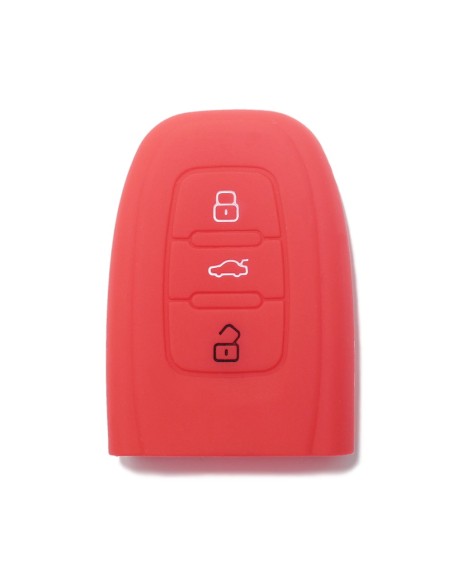 Guscio Silicone Cover Chiave per Telecomando Audi Portachiavi Rosso 3 Tasti A1 A3 A4 A5 A6 A7 A8 Q3 Q5 Q7 TT TTS TTRS R8 S1 S3 S4 S5 S6 S8 AF AG 8K B8 RS3 RS5 RS6