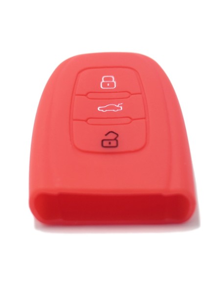 Guscio Silicone Cover Chiave per Telecomando Audi Portachiavi Rosso 3 Tasti A1 A3 A4 A5 A6 A7 A8 Q3 Q5 Q7 TT TTS TTRS R8 S1 S3 S4 S5 S6 S8 AF AG 8K B8 RS3 RS5 RS6