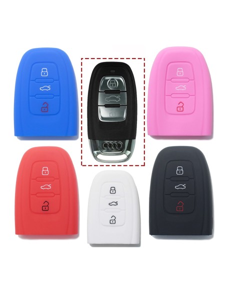 Guscio Silicone Cover Chiave per Telecomando Audi Portachiavi Rosso 3 Tasti A1 A3 A4 A5 A6 A7 A8 Q3 Q5 Q7 TT TTS TTRS R8 S1 S3 S4 S5 S6 S8 AF AG 8K B8 RS3 RS5 RS6