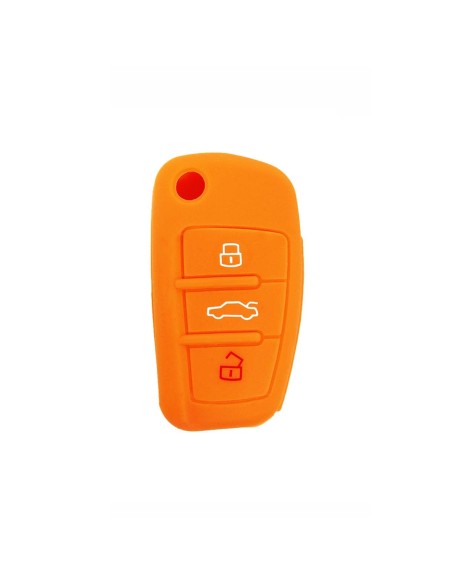 Guscio in Silicone Cover Chiave per Telecomando Audi A1 A3 A4 A6 A8 TT Q5 Q7 R8 S4 S6 Portachiave Arancione